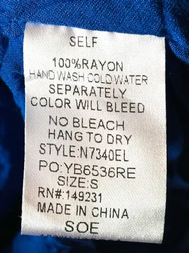 Kori America Women’s Size Small Blue Tiered Mini Dress • Ruffled Cap Sleeves