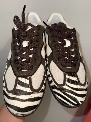 ALOHAS , Tb.490 Soft Brown Leather Sneakers, Zebra Print