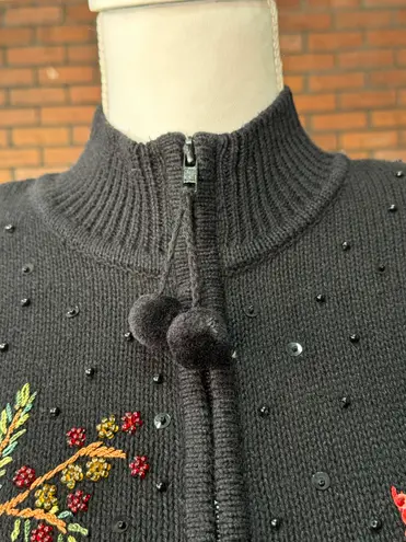 heirloom collectibles Vintage Cardinal Christmas Zip Up