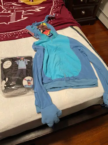 Adult Disney stitch hoodie w/ removable mask L/XL Blue Size L