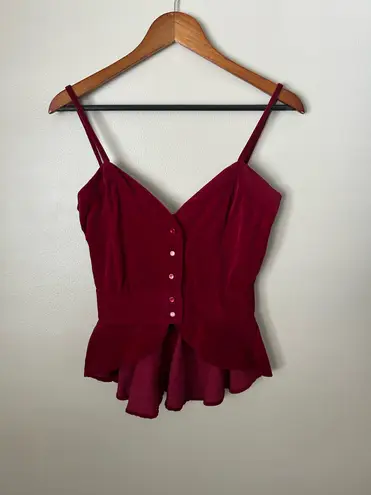 Vintage holiday red velvet like top