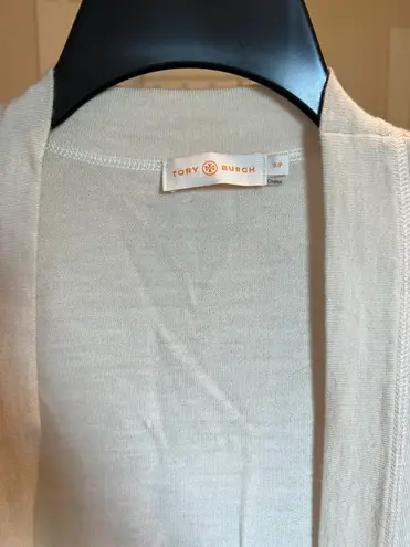 Tory Burch Cream Logo Cardigan