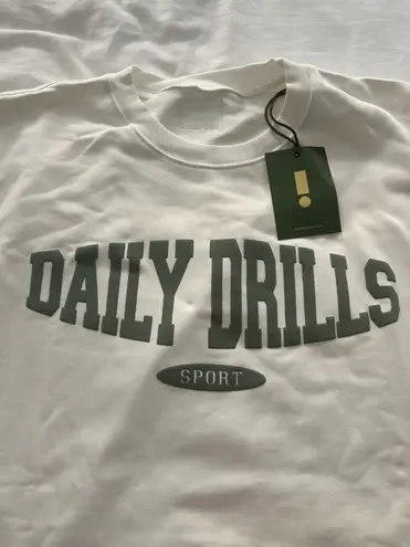 Daily Drills NWT  Oversized Sport Crew - White M/L