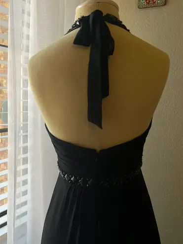 Dave and Johnny floor length formal dress with ieweled halter detail size 1/2