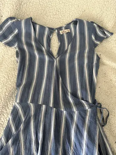 Hollister Tie Front Blue White Stripe Romper