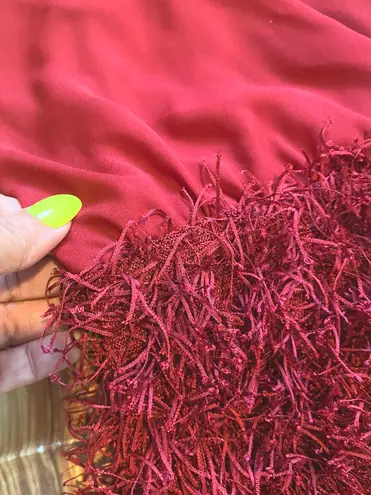 XTaren Women’s Red Fringe Sheath Dress Sz Medium