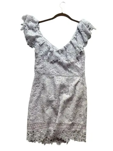 Saylor Adwoa Lilac Lace Mini Dress Ruffle