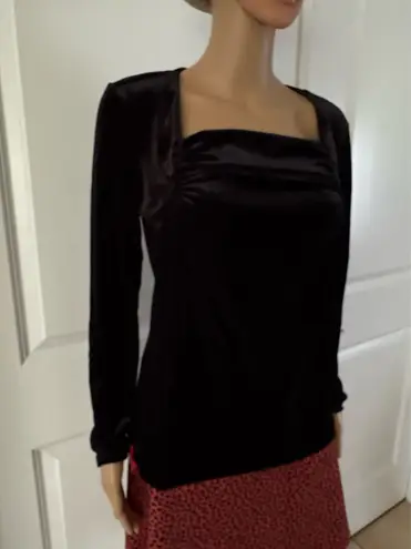 ANATOMIE Calliope Stretch Velvet Top in Black. MSRP $228 Black Size L