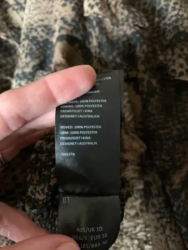 Bardot Snakeprint Smocked Top Size 6 - Image 6