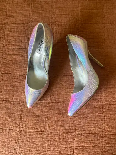 Dune London Iridescent Burst Snakeskin Stiletto Heels
