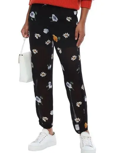 Ganni Dainty Georgette floral print sheer wide leg pants EU size 36