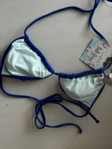 Luli Fama NWT SI SOY SIRENA - Scalloped Triangle Top electric blue