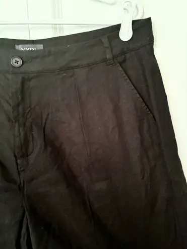 NYDJ Black Linen Blend Pleated Shorts Size 12