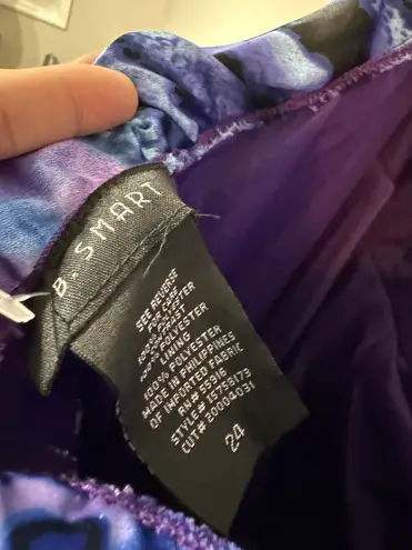 B. Smart Purple Multi- Color Animal Print Silk Size 24