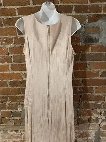 Christopher & Banks Beige Ribbed Boho Sleeveless Maxi Dress Size 12