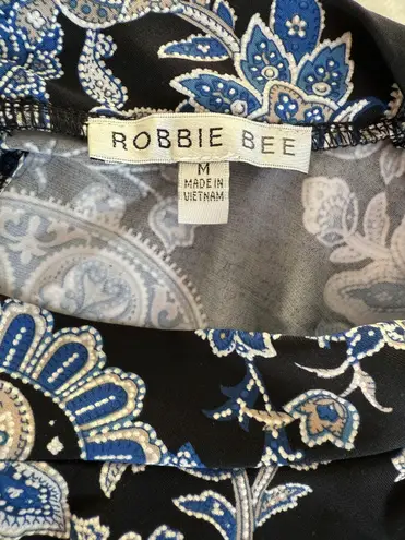 Robbie Bee Long Sleeve Paisley Puff Print Shift Dress Stretch Sz M Brand New