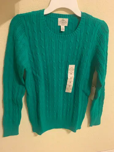 st. john's bay Long Sleeve Crew Pepper Green Women’s