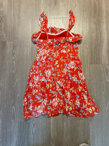 ASTR Red Floral Sun Dress