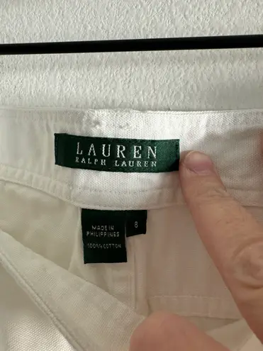 Ralph Lauren Wide Leg 100% Cotton Pants 8 White