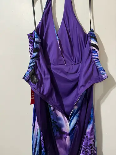 B. Smart Purple Multi- Color Animal Print Silk Size 24