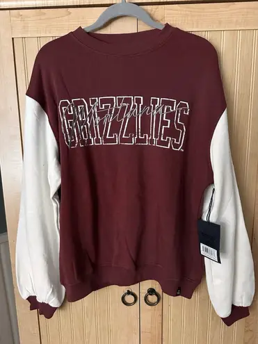 U of Montana Grizzlies Sweatshirt Women Size M Maroon Pullover Crewneck NWT Cozy Red Size M