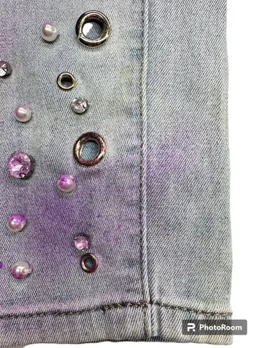 Sparkle Denim Pearl and Grommet Super Skinny Jean (13)