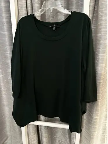 French Laundry Women's Dark Green Crew Neck Sweater 2X