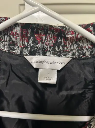 Christopher & Banks shimmery open blazer size large