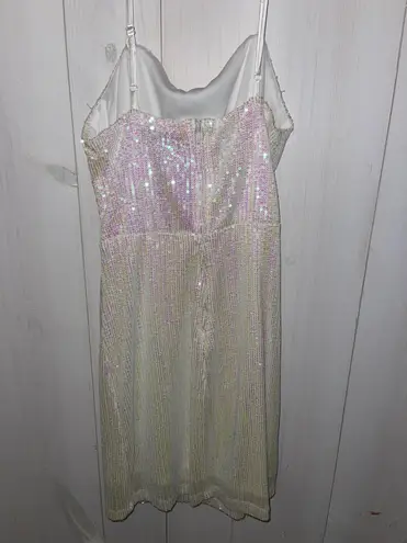 Crystal Sky White Sequin Cocktail Dress