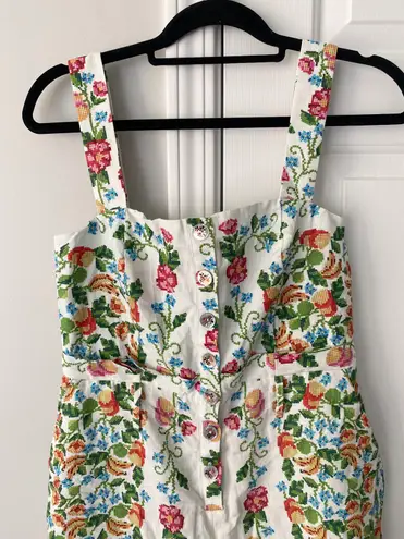 Farm Rio Tropical Romance Linen Blend Romper, Size M