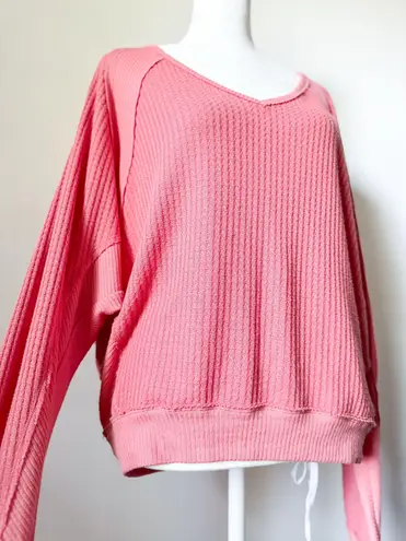 Free People We The Free Pink Waffle Knit 