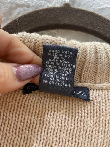 Vintage Chelsea & Theodore Tie Sweater Vest Tan Size M