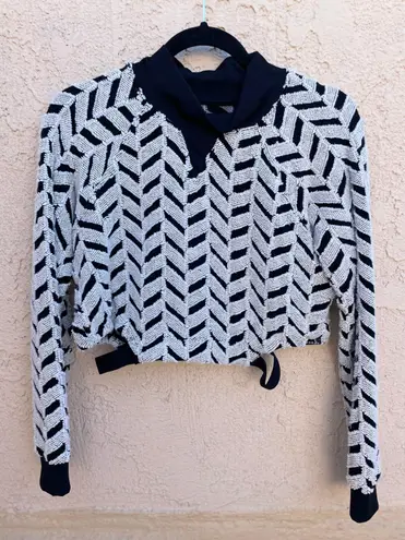 Koral Activewear Echo Friley textured herringbone cropped pullover sweatshirt S