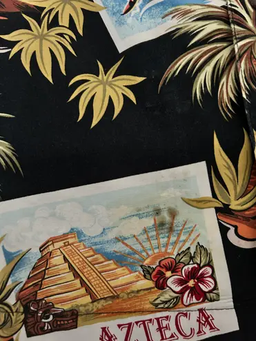 Koko Island Hawaiian Postcard Travel Vacation Button Up Shirt Size L