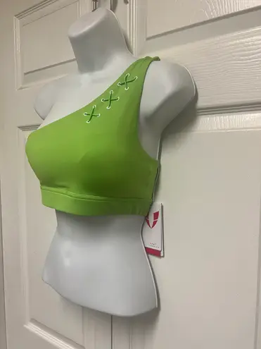 Perfect Goddess Lime Firm Ab Fitness One Shoulder Sports Bra