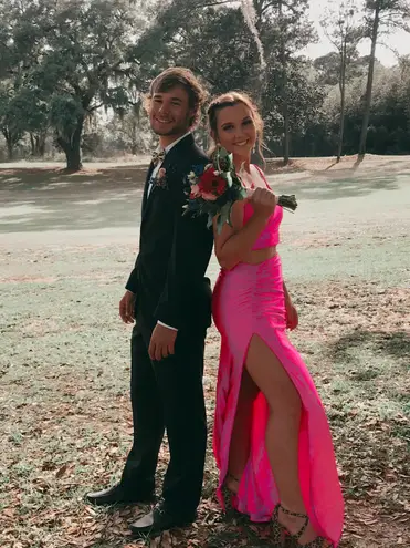 La Femme Hot Pink Prom Dress