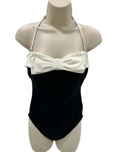 Newport News  one piece bikini halter top full coverage large front bow