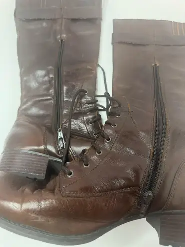 B.O.C. Brown Leather Tall Riding Boots Size 9