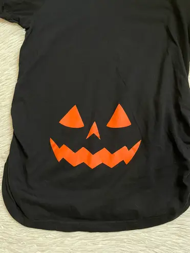 Women’s cute maternity pumpkin face tee Black Size M