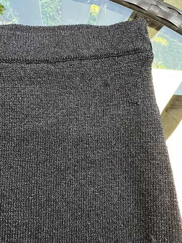 House of Harlow 1960 Metallic Knit Side Slit Maxi Skirt in Black - Size Large