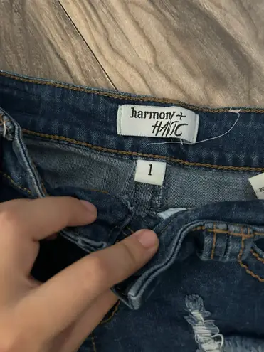 Harmony & Havoc Harmony + Havic ripped blue Jean Shorts