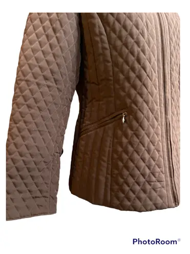 Esprit waterproof brown hooded quilted zip up jacket , M