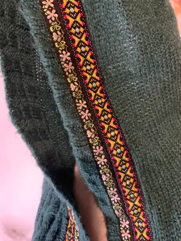 Lulumari Green Wool Cardigan Sweater