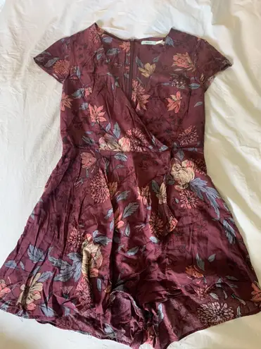 Kimchi Blue Urban Outfitters Maroon Floral Romper