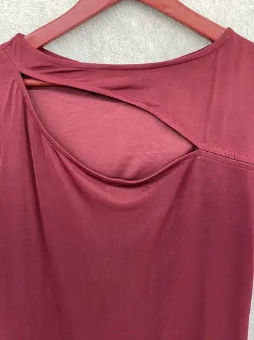 Ever Pretty Ever-Pretty Solid Burgundy Cut out Chest Long Sleeve Dress Size 6