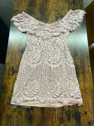 WAYF Venice Off the Shoulder Lace Minidress