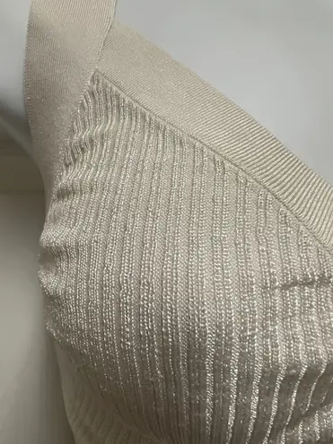 COS Ivory Ribbed-Knit Bralette Top