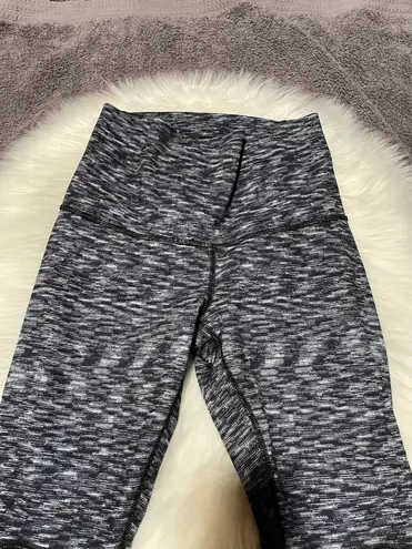 Lululemon Wunder Under Stirrup Leggings Womens Size 6 Heather Gray /Black