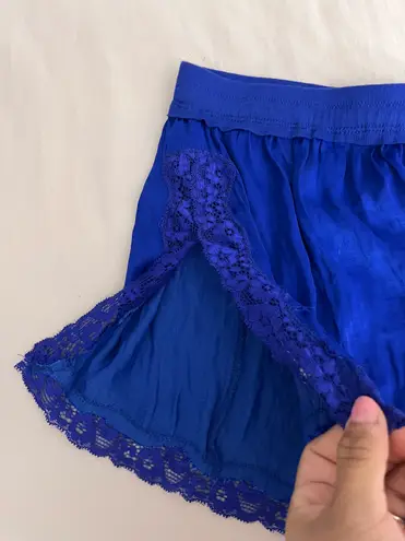 Free People Satin Intimacy Royal Blue Shorts