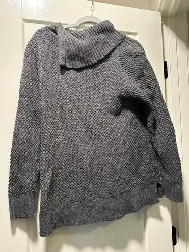 Gray Oversized Knit Turtleneck Sweater Size L